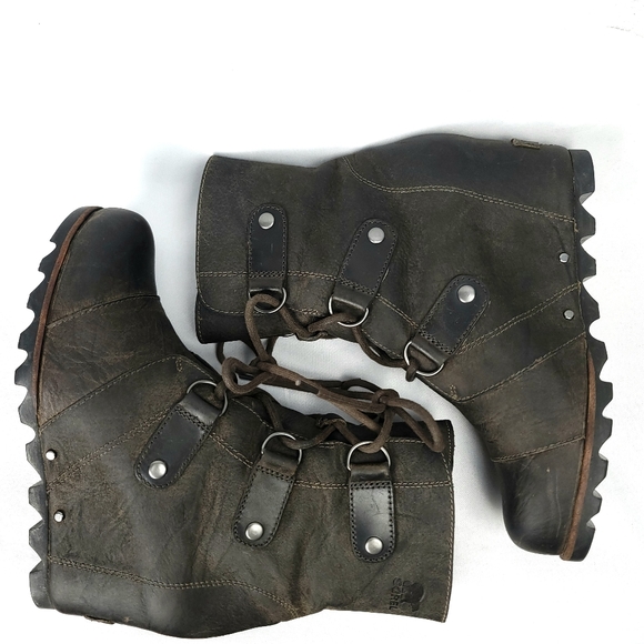 SOREL Joan of Arctic Leather Helen Wedge Lace-Up Sz US7.5 - Picture 5 of 13